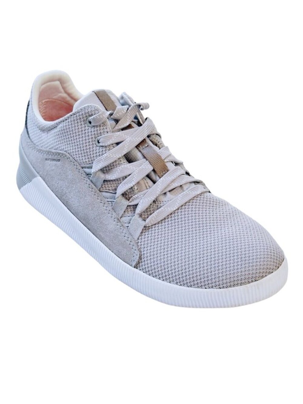 SOREL out and About Women's Sneakers Gray/White Textile/Leather Lace-up Lightwei